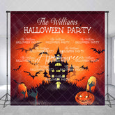 Aperturee - Castle Pumpkins Custom Name Halloween Party Backdrop